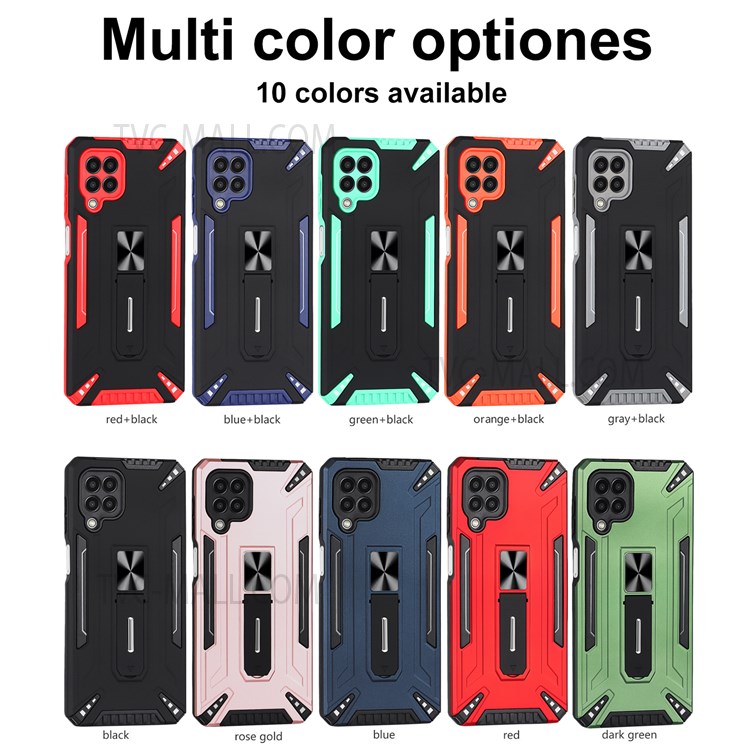 Precise Cutout Car Mount Kickstand Dual Layer Well-protected Anti-drop Hybrid Anti-scratch PC + TPU Case Shell for Samsung Galaxy A22 4G (EU Version) - Red-7