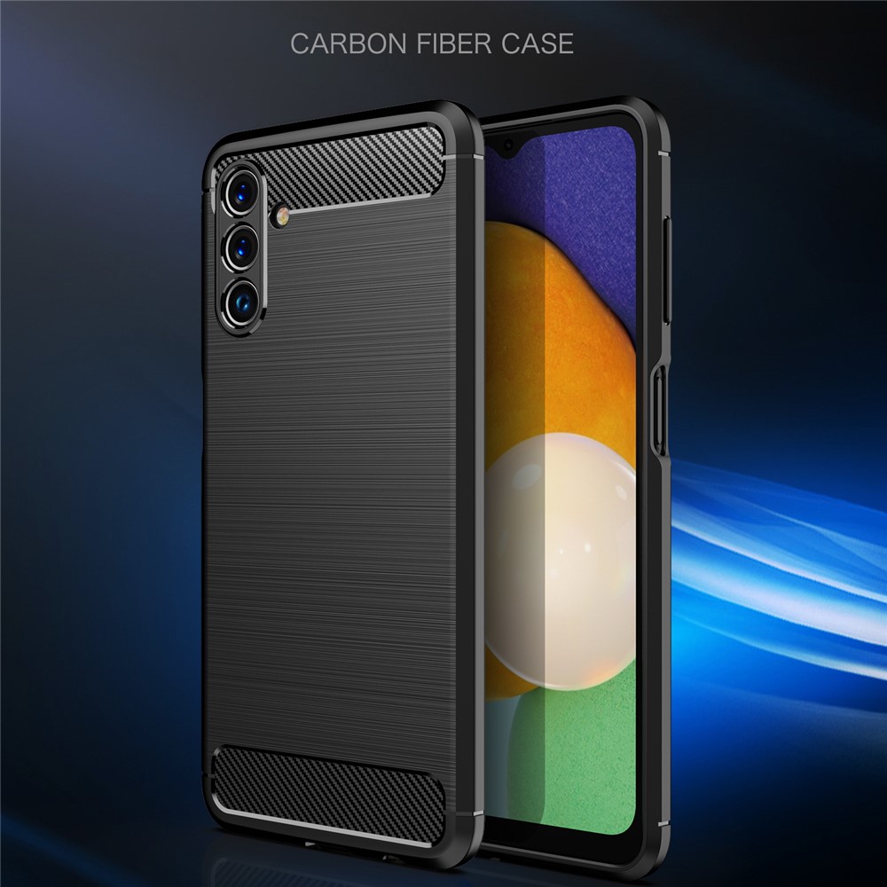 Carbon Fiber Brushed Texture Light Slim Soft TPU Anti-fingerprint Non-slip Protective Case for Samsung Galaxy A13 5G - Black-2