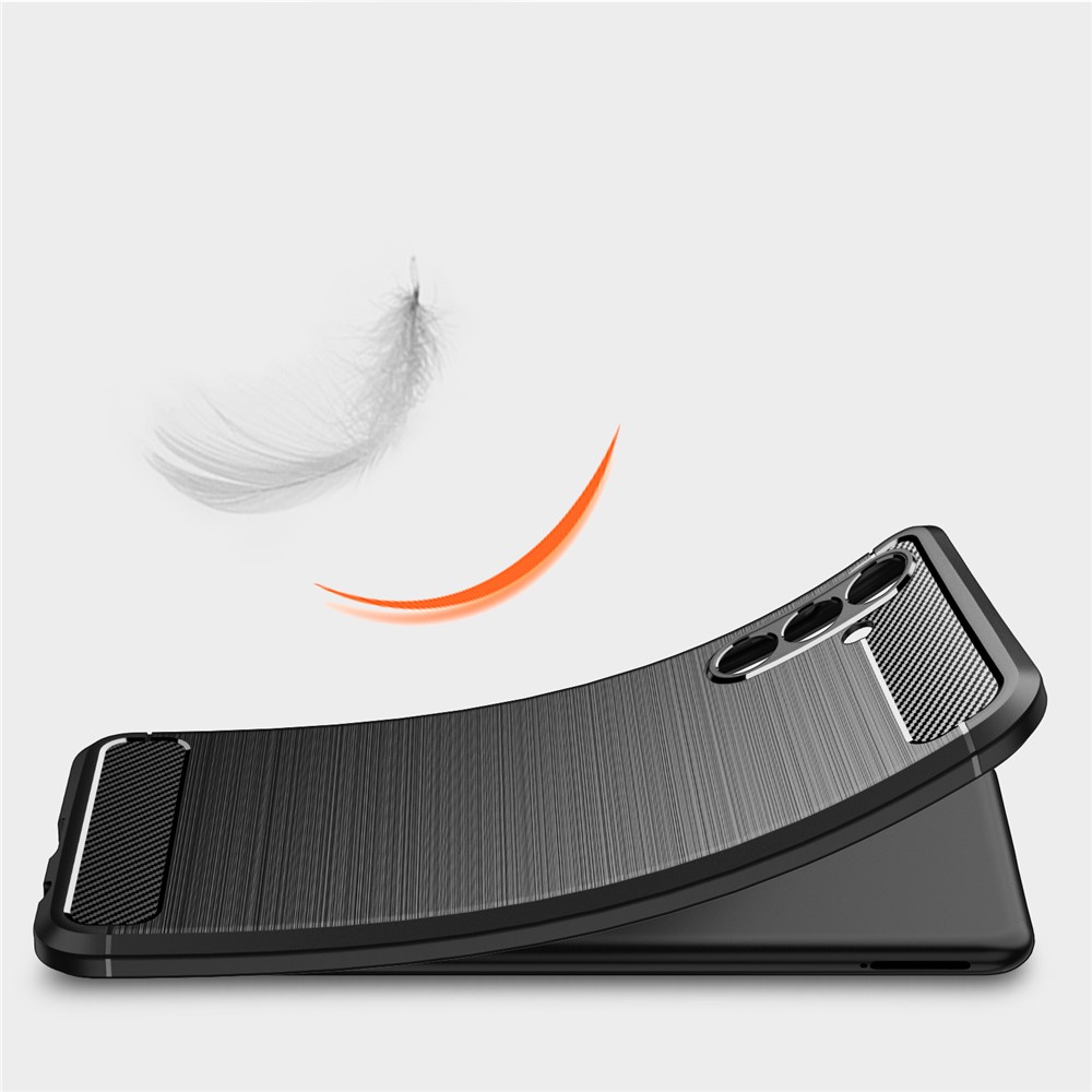 Carbon Fiber Brushed Texture Light Slim Soft TPU Anti-fingerprint Non-slip Protective Case for Samsung Galaxy A13 5G - Black-6