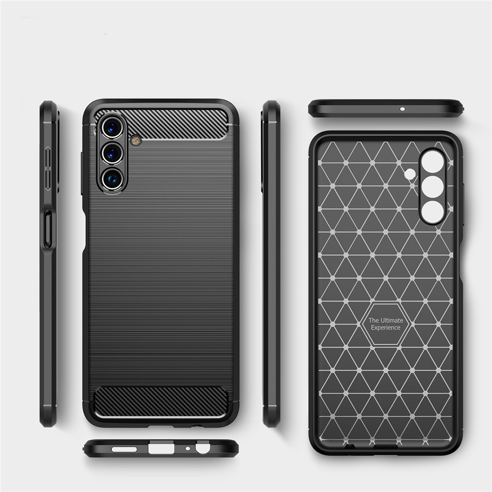 Carbon Fiber Brushed Texture Light Slim Soft TPU Anti-fingerprint Non-slip Protective Case for Samsung Galaxy A13 5G - Black-8