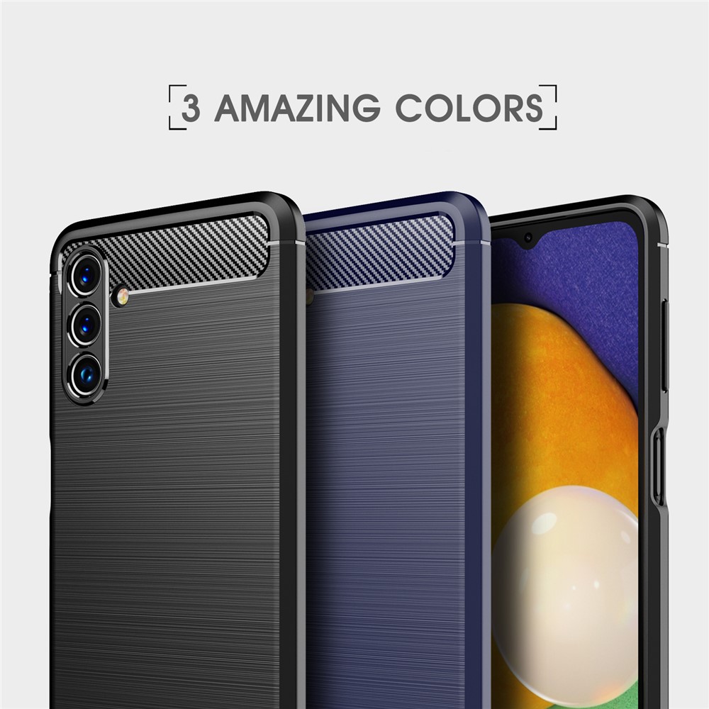Carbon Fiber Brushed Texture Light Slim Soft TPU Anti-fingerprint Non-slip Protective Case for Samsung Galaxy A13 5G - Black-9