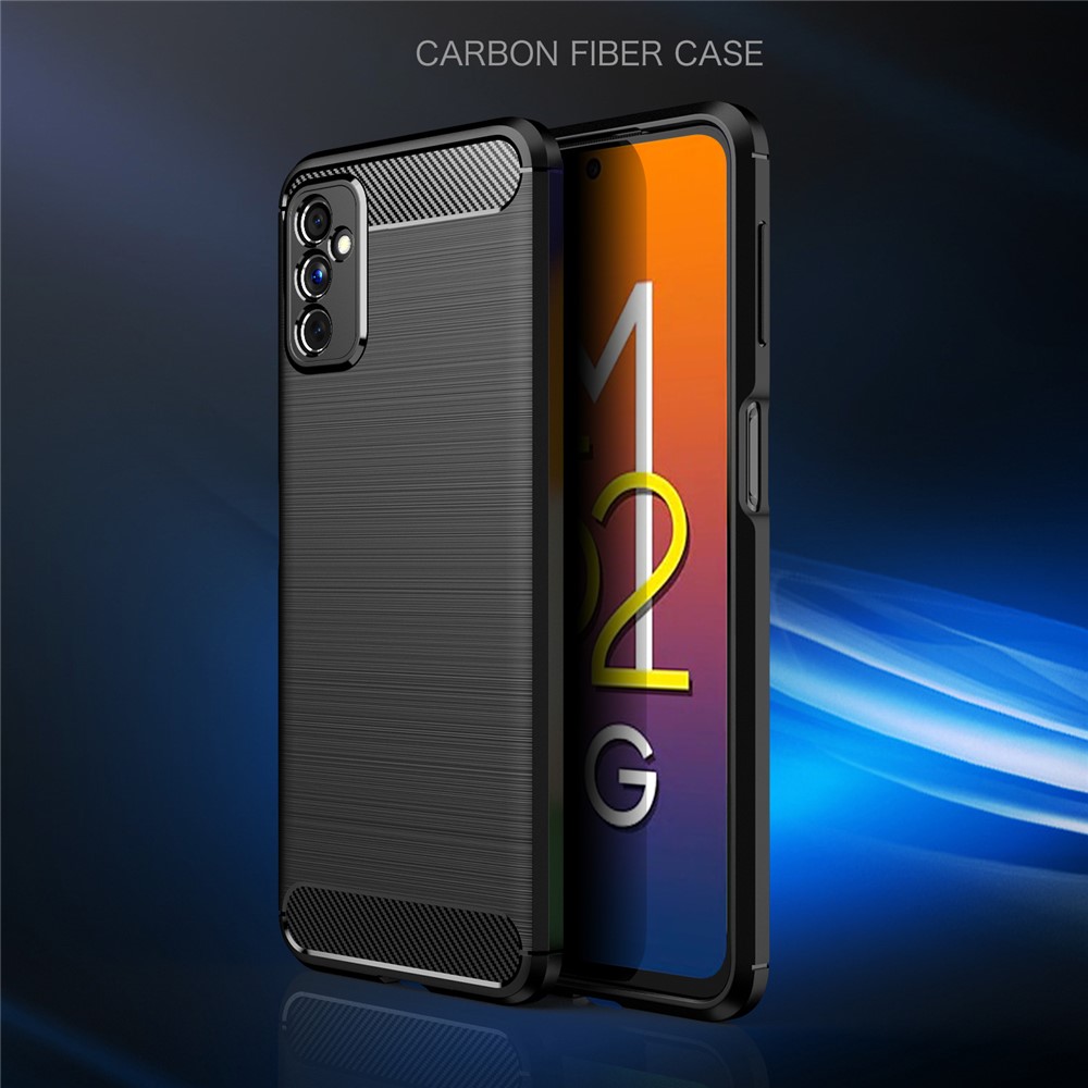 Carbon Fiber Brushed Texture Anti-scratch Shockproof Soft TPU Non-slip Phone Cover for Samsung Galaxy M52 5G - Black-2