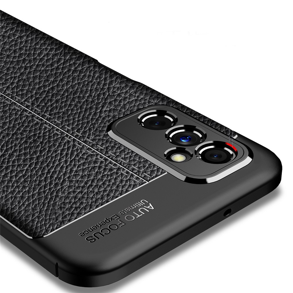 Litchi Texture Flexible TPU Protective Phone Back Case Cover for Samsung Galaxy M52 5G - Black-5