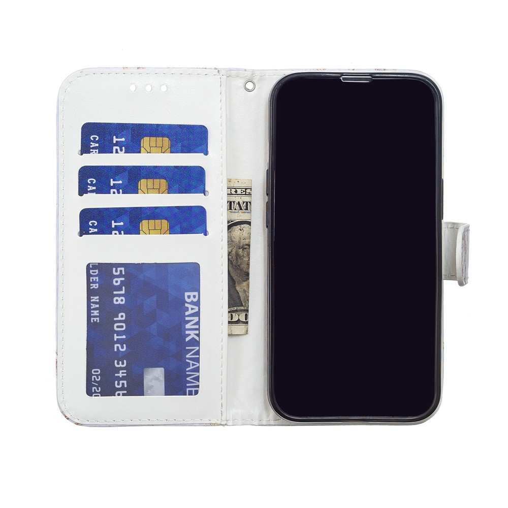 Stand Bookstyle Pattern Printing PU Leather Wallet Magnetic Flip Folio Cover with Wrist Strap for Samsung Galaxy S22 - Wolf-5