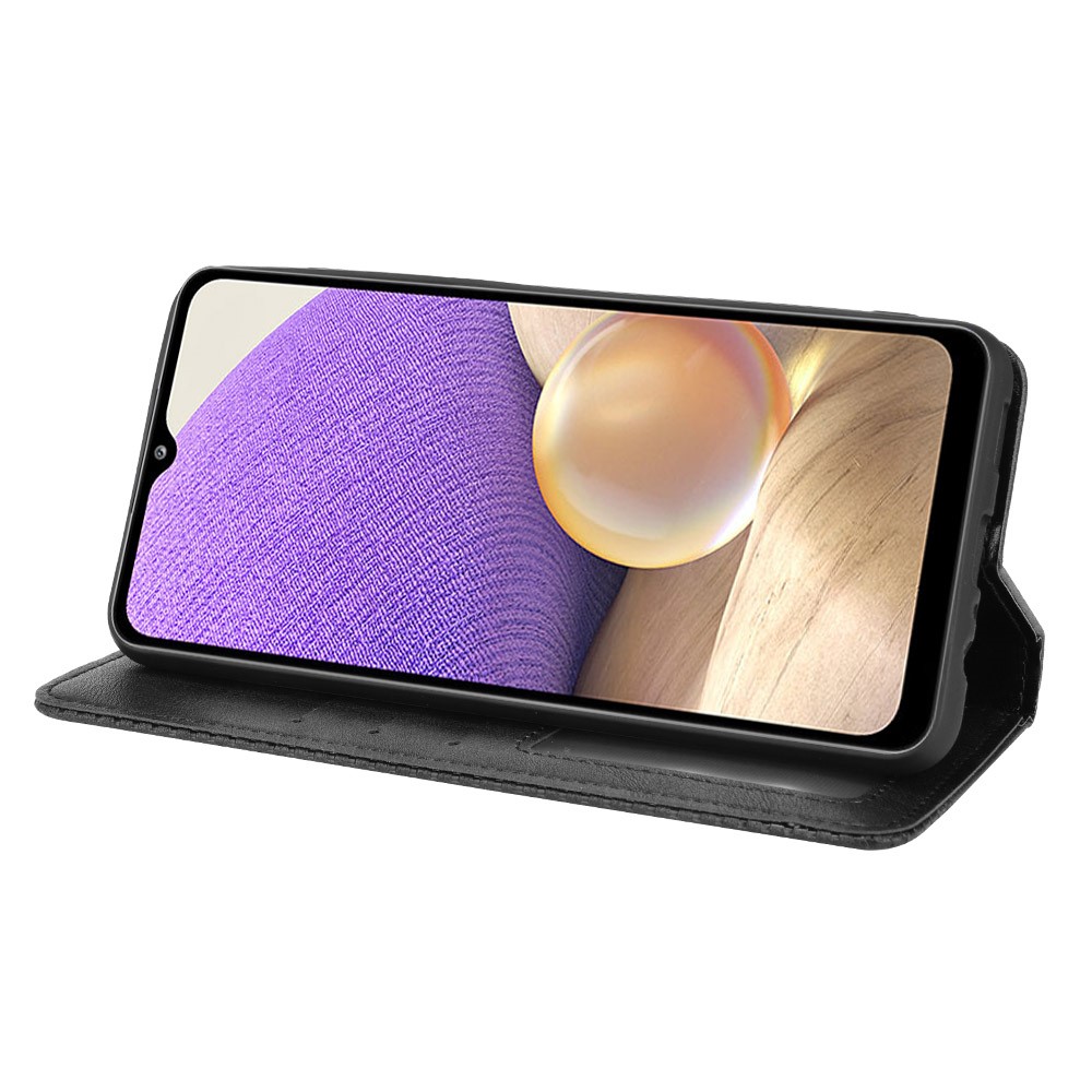 For Samsung Galaxy A13 5G Retro Textured Surface Anti-Drop Phone Leather Case Wallet Stand Cover - Black-5