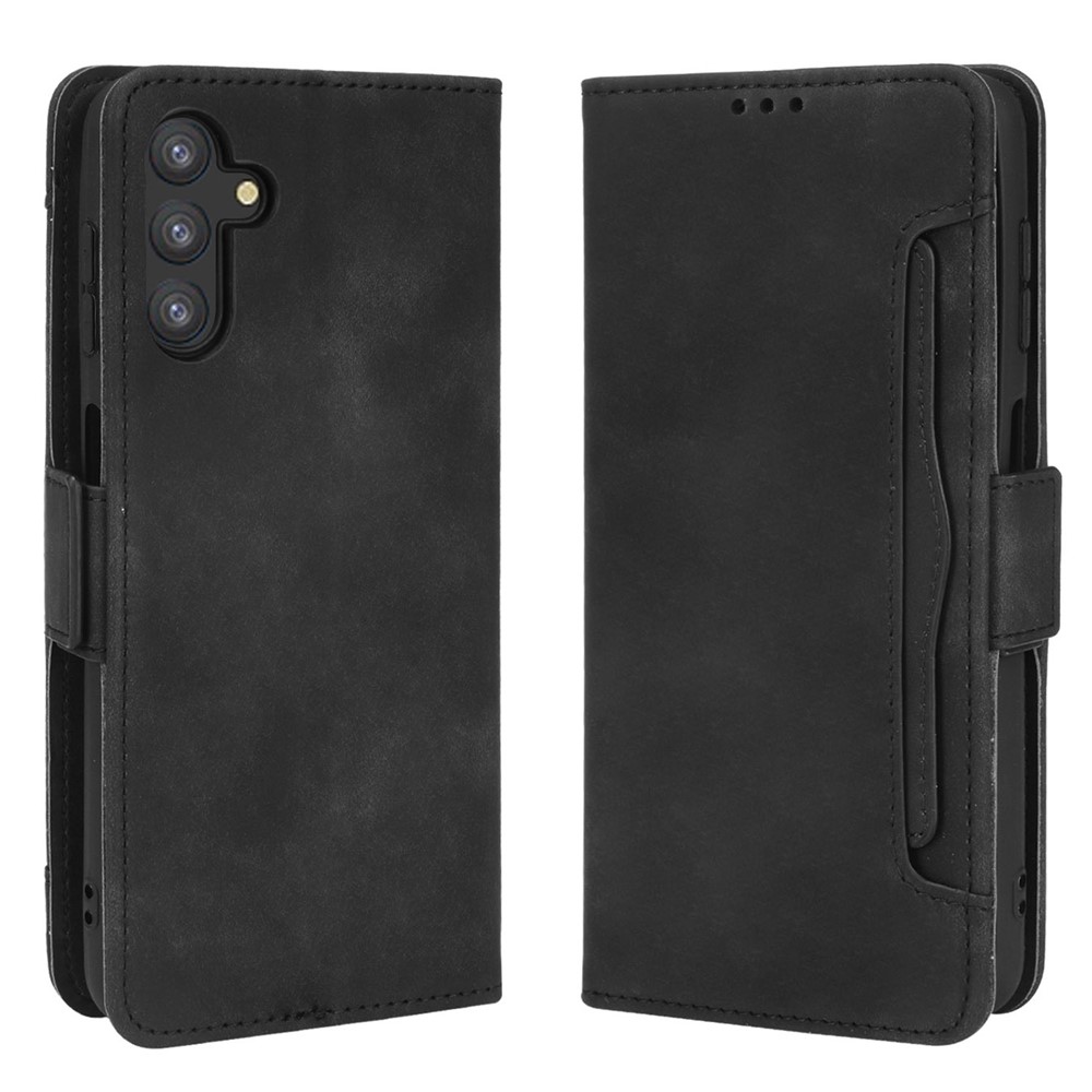 Magnetic Closure Flip Phone Case Multiple Card Slot Design PU Leather Wallet Phone Cover for Samsung Galaxy A13 5G - Black-1