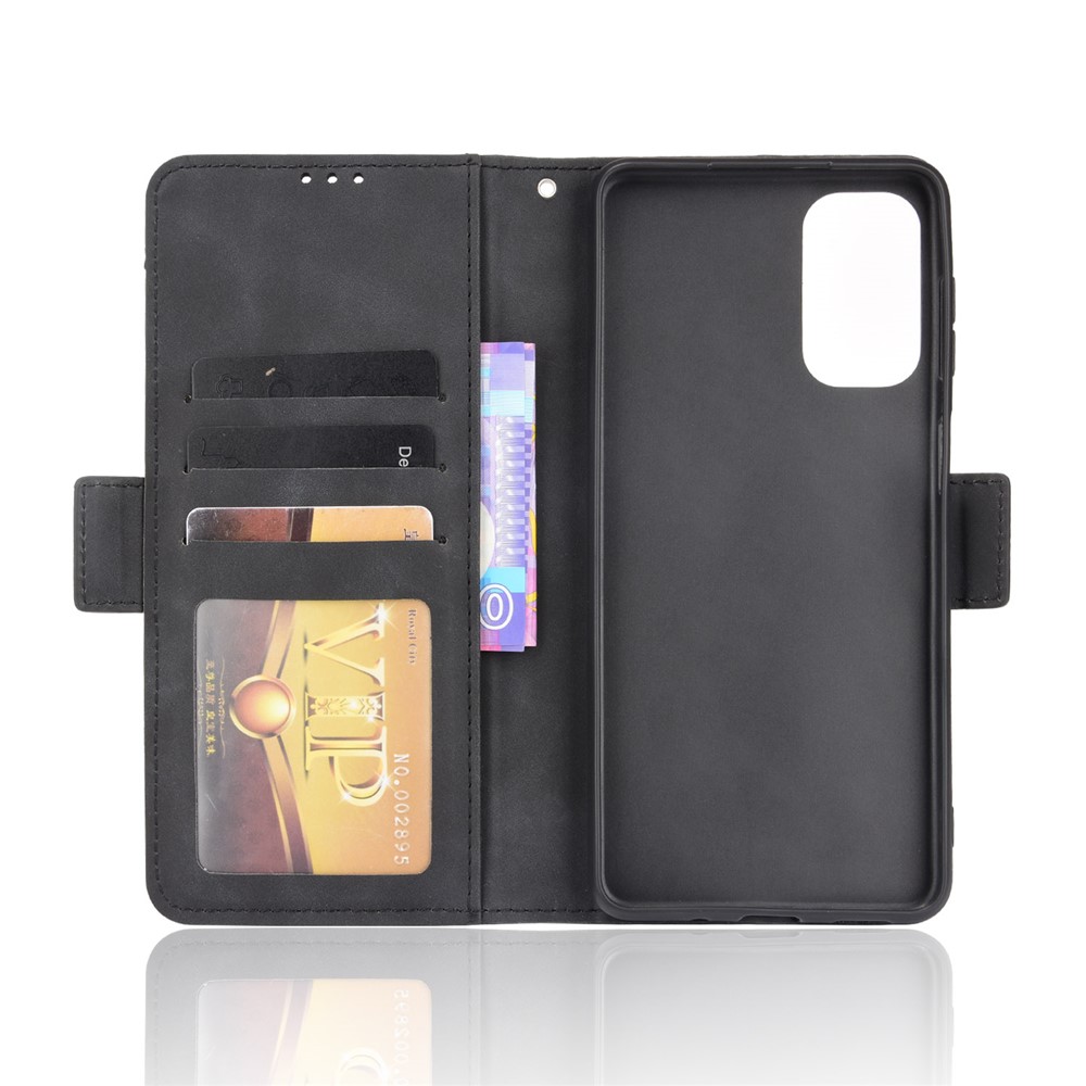 Ultra-thin Phone Case Multiple Card Slot Design TPU+PU Leather Wallet Cover Protector for Samsung Galaxy M52 5G - Black-6