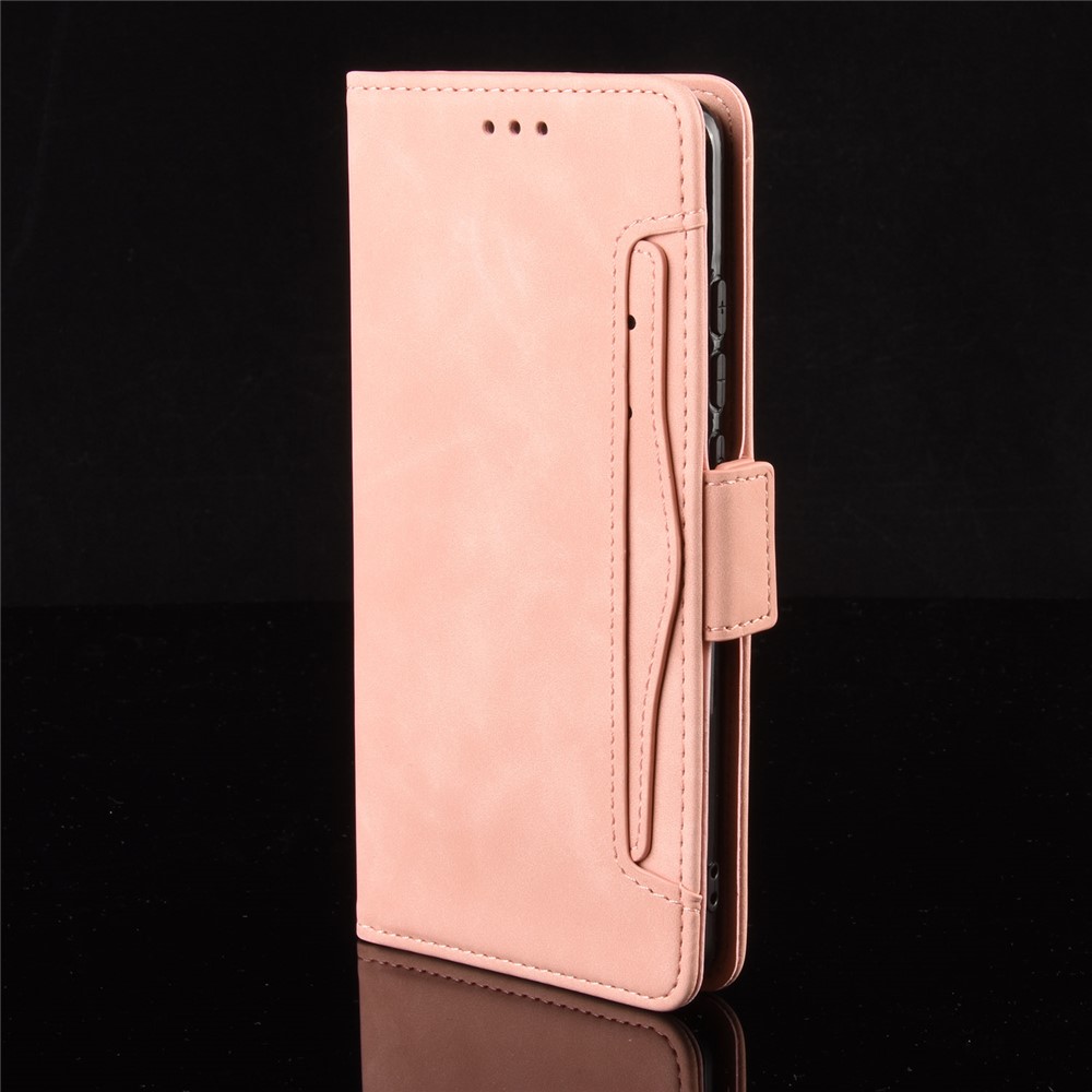 Ultra-dünnes Telefongehäuse Mehrfachkarten-slot-design TPU+PU Leder Brieftaschenabdeckungsschutz Für Samsung Galaxy M52 5g - Rosa