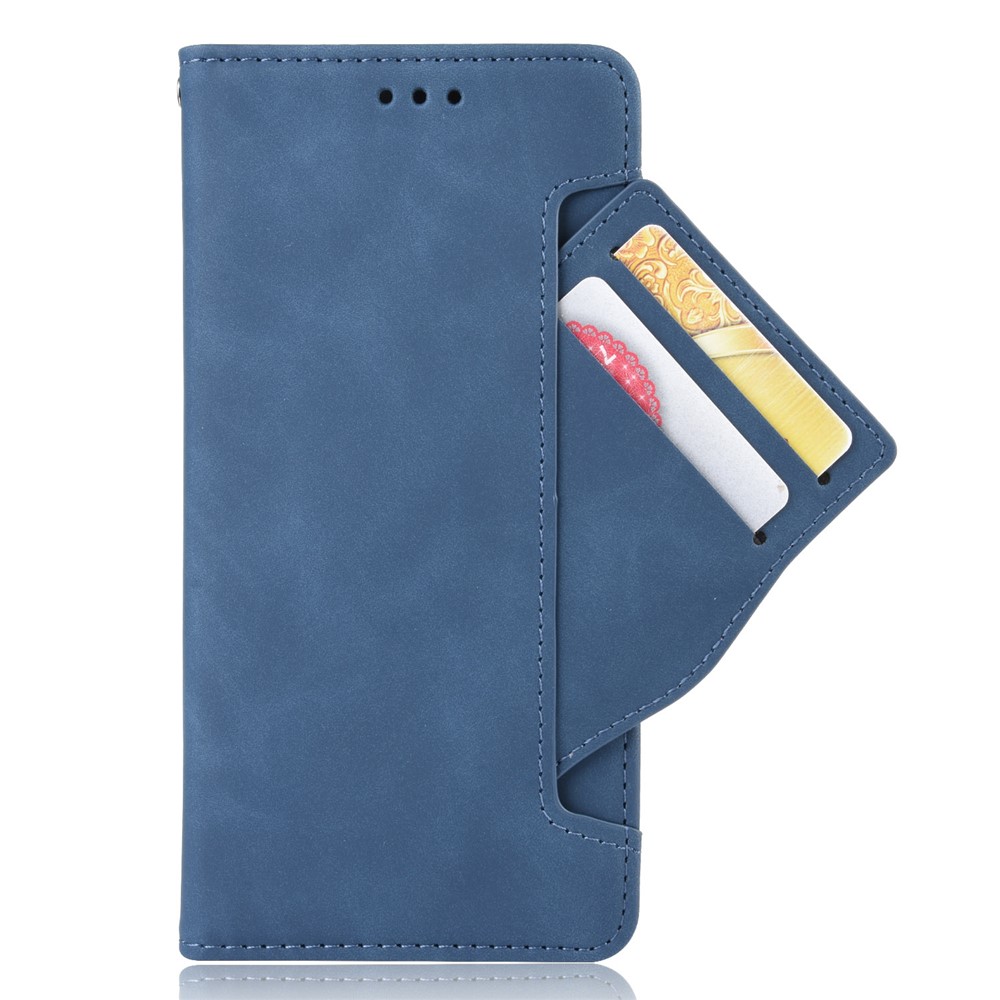 Ultra-thin Phone Case Multiple Card Slot Design TPU+PU Leather Wallet Cover Protector for Samsung Galaxy M52 5G - Blue-2