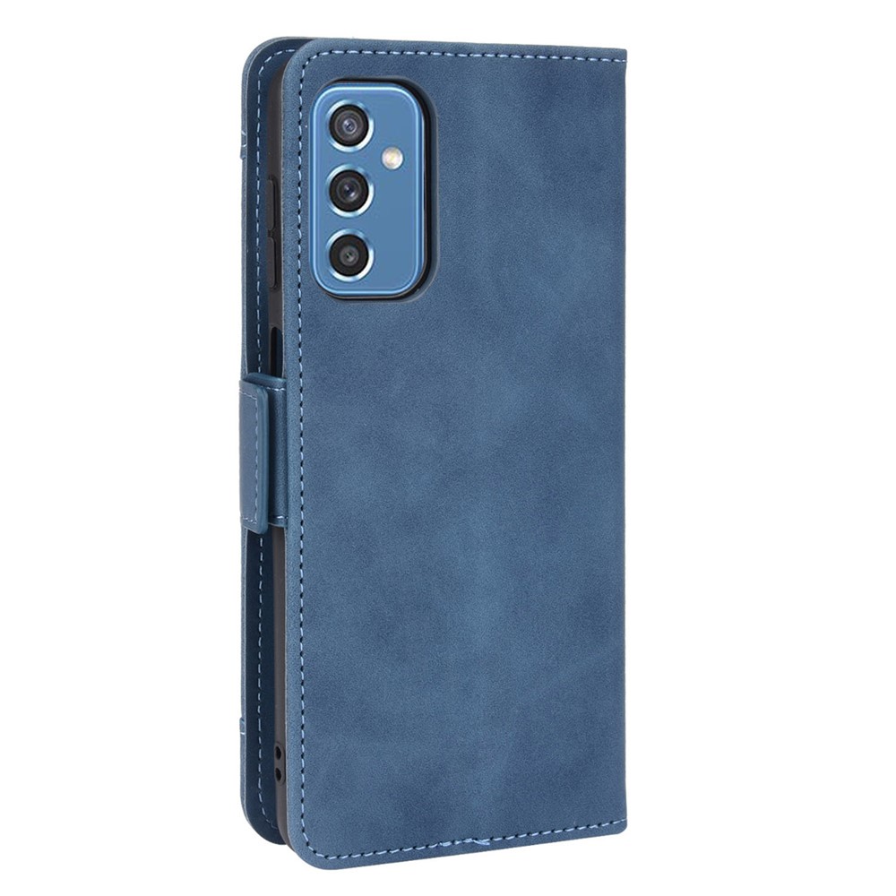 Ultra-thin Phone Case Multiple Card Slot Design TPU+PU Leather Wallet Cover Protector for Samsung Galaxy M52 5G - Blue-3