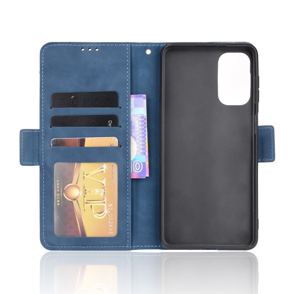 Ultra-thin Phone Case Multiple Card Slot Design TPU+PU Leather Wallet Cover Protector for Samsung Galaxy M52 5G - Blue-6