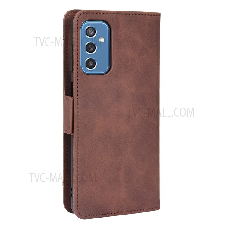 Ultra-thin Phone Case Multiple Card Slot Design TPU+PU Leather Wallet Cover Protector for Samsung Galaxy M52 5G - Brown-3