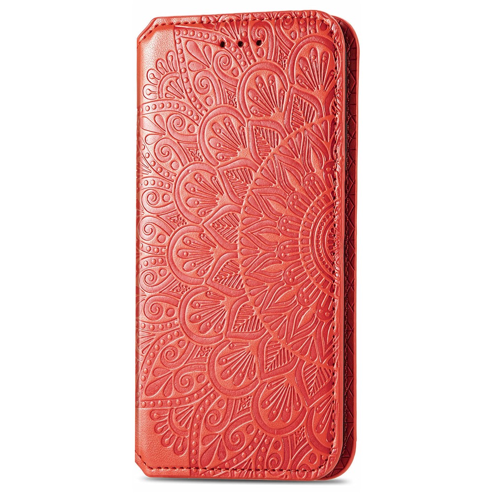 Auto-absorbed Mandala Flower Pattern Imprinted Magnetic PU Leather Wallet Stand Flip Cover for Samsung Galaxy A13 5G - Red-2