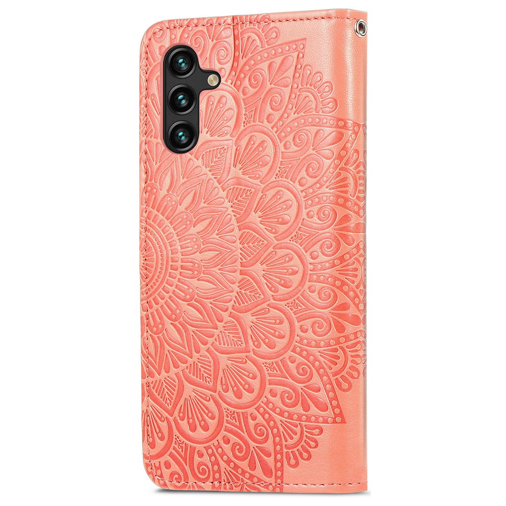 Dream Wings Pattern Imprinted Full-Protection PU Leather Wallet Cover Phone Stand Case for Samsung Galaxy A13 5G - Orange-6