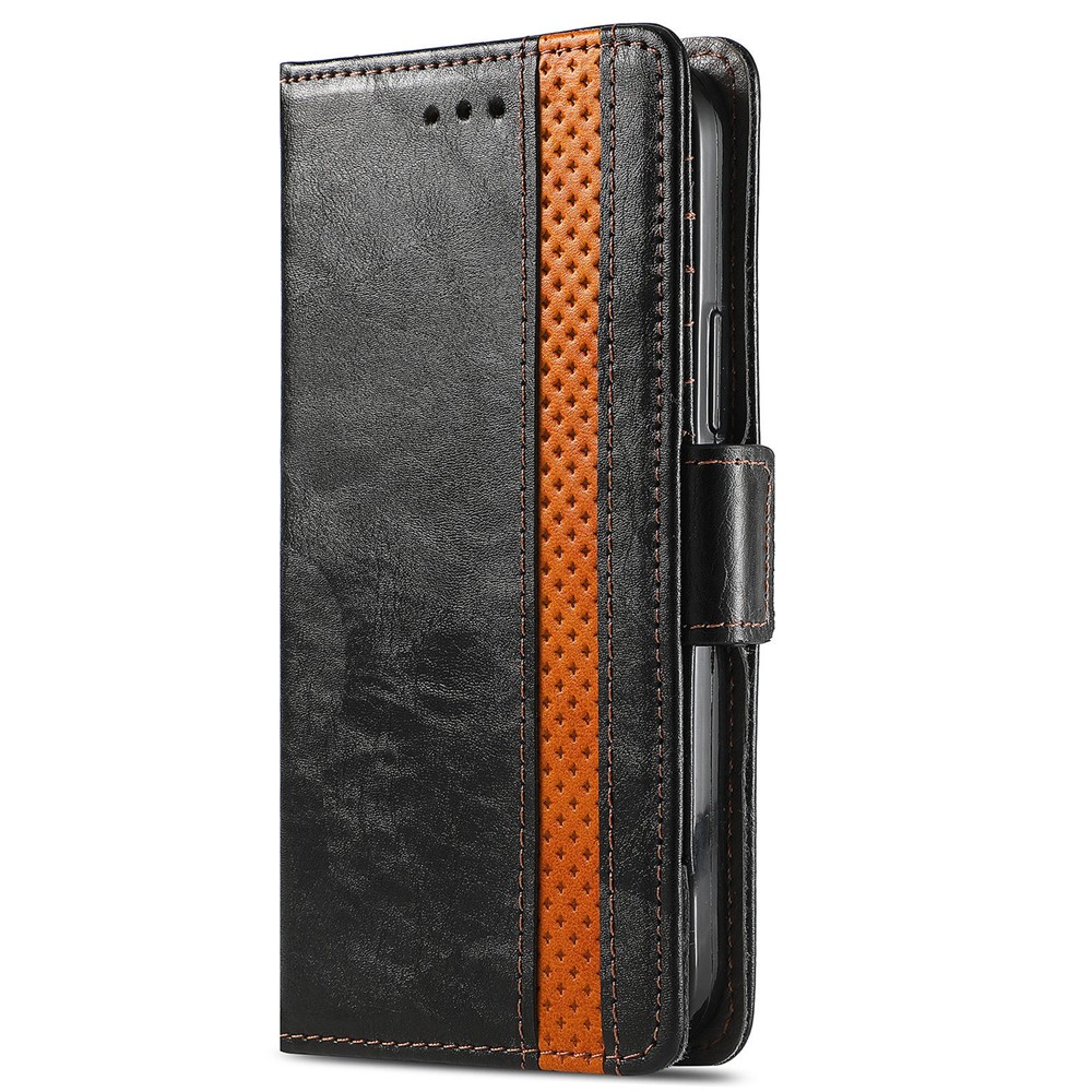 CASENEO 002 Series Splicing Business PU Leather Wallet Stand Full Body Protective Cover Case for Samsung Galaxy A13 5G - Black-9