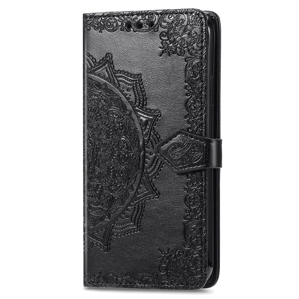 Embossed Mandala Flower Shockproof PU Leather Wallet Flip Stand Cover with Strap for Samsung Galaxy A13 5G - Black-2