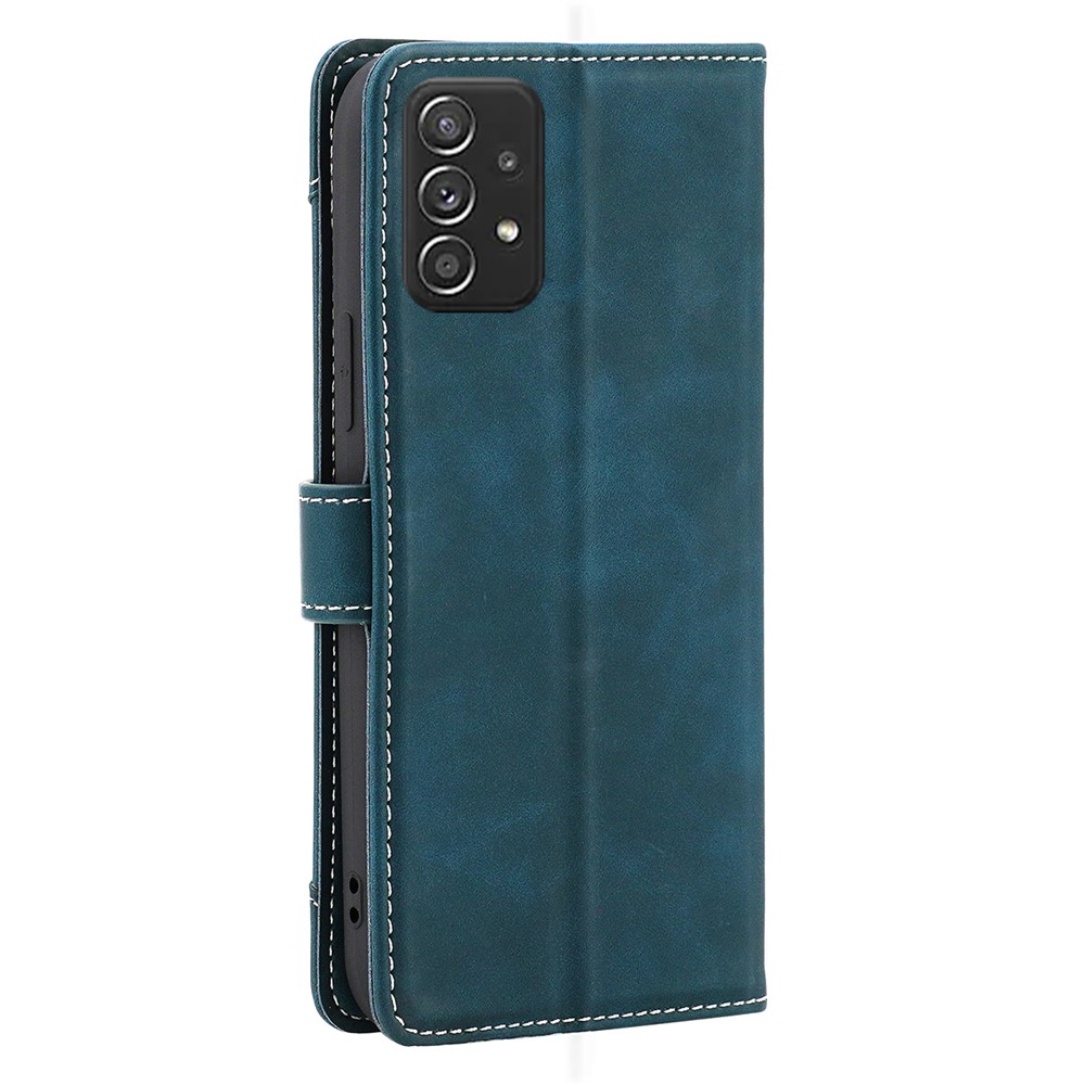 CASE CRAFT Outer Card Slot Full Protection Stand Wallet Leather Phone Case Shell for Samsung Galaxy A72 4G/5G - Green-3