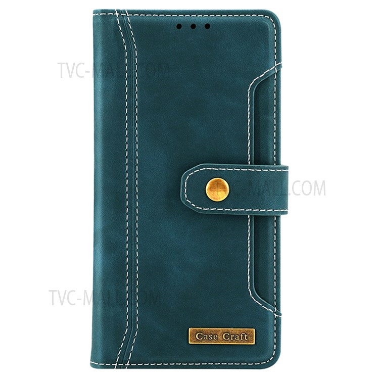 CASE CRAFT Exterior Card Slot PU Leather Folio Flip Stand Wallet Phone Cover Case for Samsung Galaxy A12 - Green-2