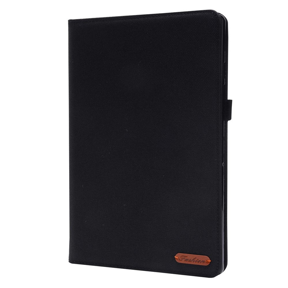 Cloth Texture PU Leather Stand Folding Folio Protective Cover with Card Slots for Samsung Galaxy Tab A8 10.5 (2021) - Black-2
