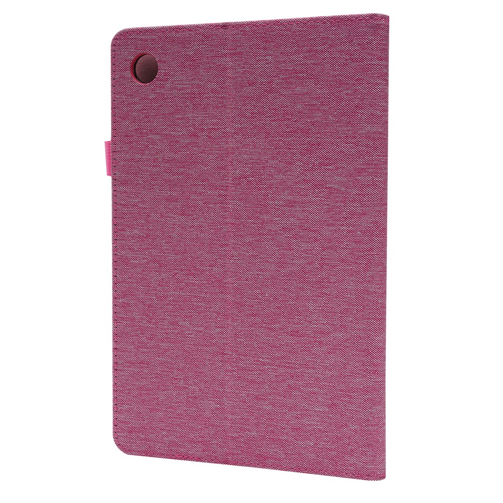 Cloth Texture PU Leather Stand Folding Folio Protective Cover with Card Slots for Samsung Galaxy Tab A8 10.5 (2021) - Pink-3