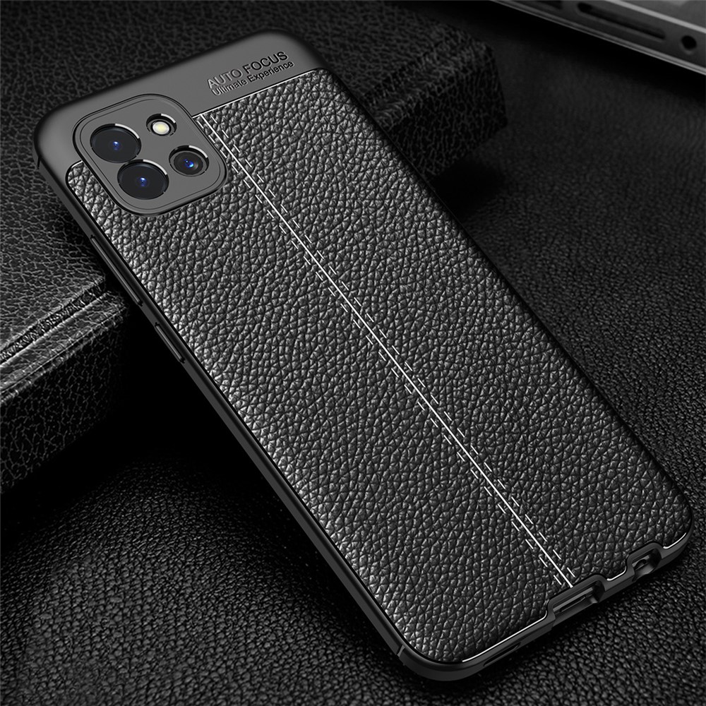Soft TPU Shock Absorption Slim Litchi Texture Protective Back Cover for Samsung Galaxy A03 (Global Version) - Black-5