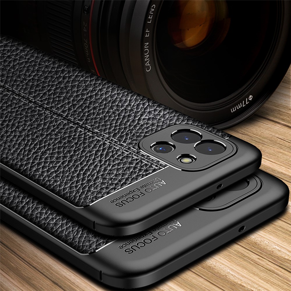 Soft TPU Shock Absorption Slim Litchi Texture Protective Back Cover for Samsung Galaxy A03 (Global Version) - Black-6