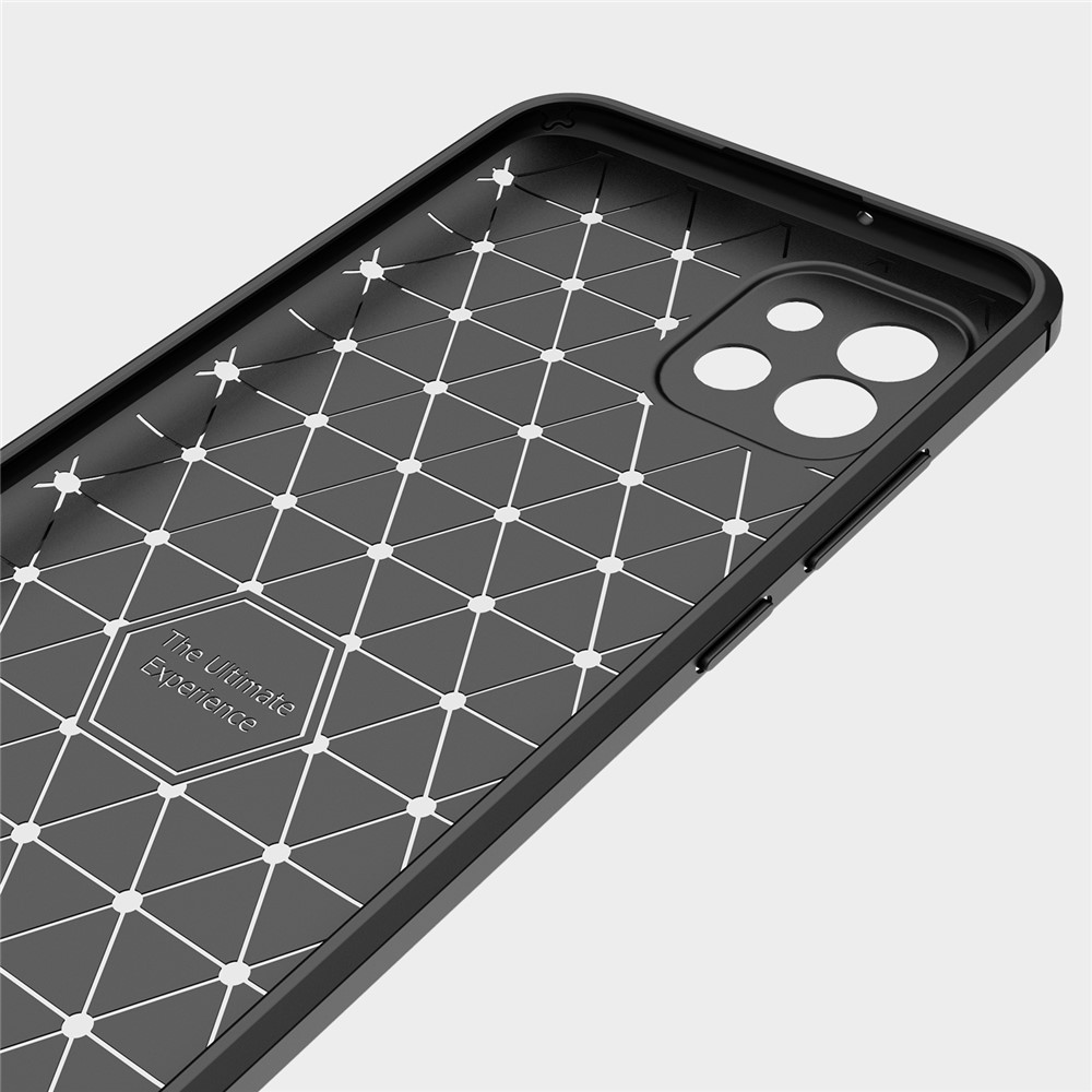 Carbon Fiber Brushed Style Soft TPU Slim Fashion Anti-Slip Shockproof Back Cover Case for Samsung Galaxy A03 (Global Version) - Black-5