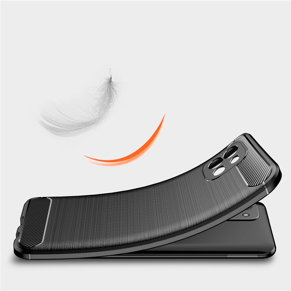 Carbon Fiber Brushed Style Soft TPU Slim Fashion Anti-Slip Shockproof Back Cover Case for Samsung Galaxy A03 (Global Version) - Black-7