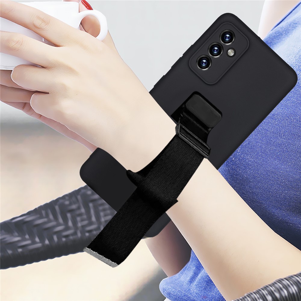 Adjustable Wristband Kickstand Design Shockproof Anti-fall Soft TPU Cover with Long Strap for Samsung Galaxy A52 4G/5G/A52s 5G - Green-5