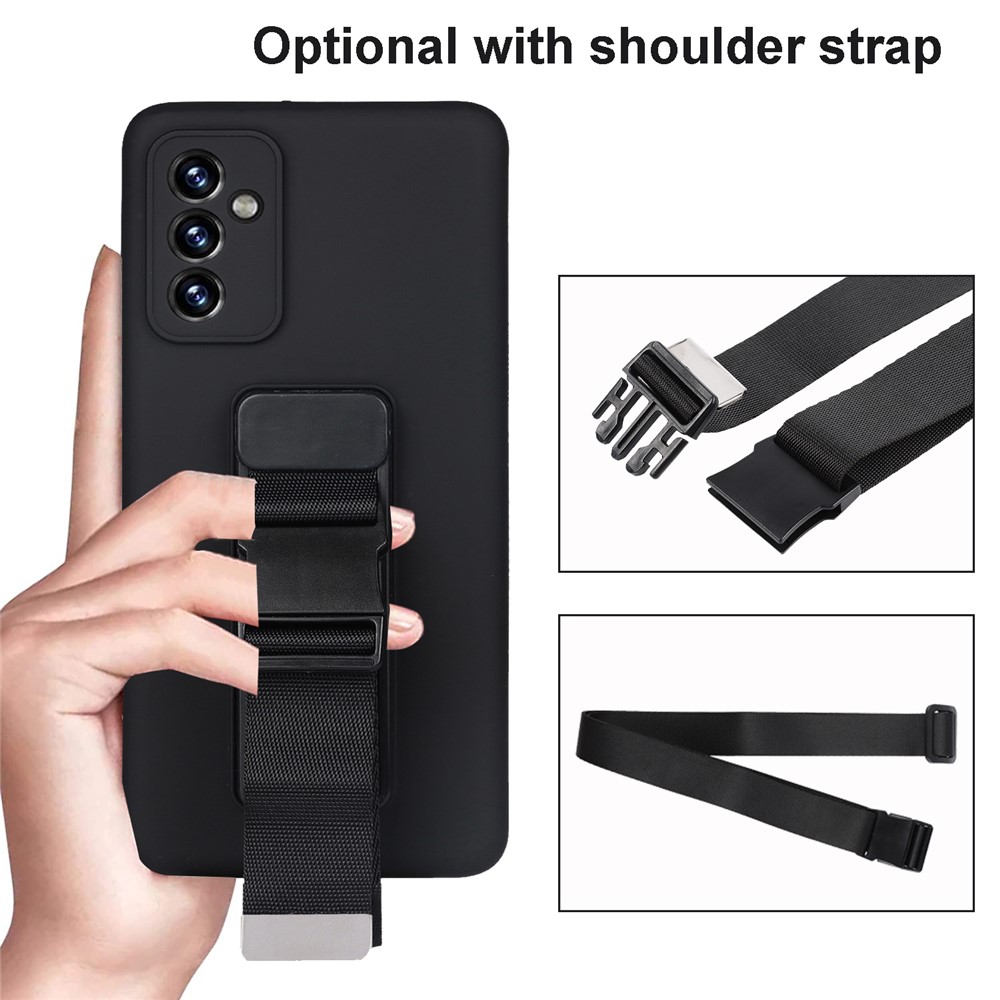 Adjustable Wristband Kickstand Design Shockproof Anti-fall Soft TPU Cover with Long Strap for Samsung Galaxy A52 4G/5G/A52s 5G - Green-7