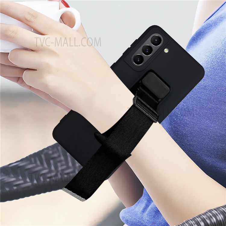 Precise Cutout Anti-scratch Wrist Strap Kickstand Design Soft TPU Case Shell for Samsung Galaxy S21 5G - Green-7