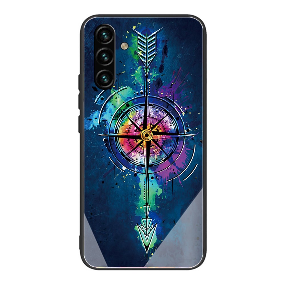 Stylish Pattern Printing Tempered Glass + TPU Shockproof Well-Protected Phone Case for Samsung Galaxy A13 5G - Star-1
