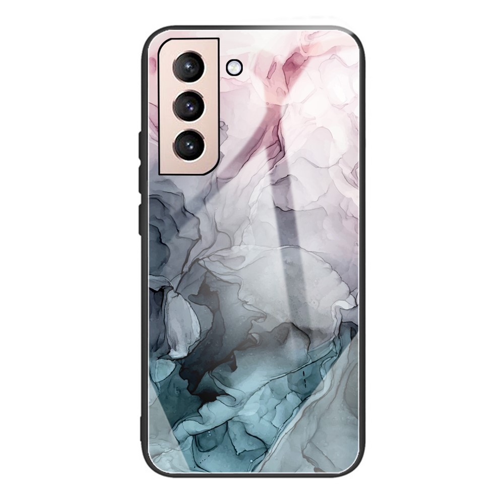Marble Pattern Tempered Glass + TPU All-round Protection Anti-shock Phone Case Shell for Samsung Galaxy S22 Plus - Style A-1