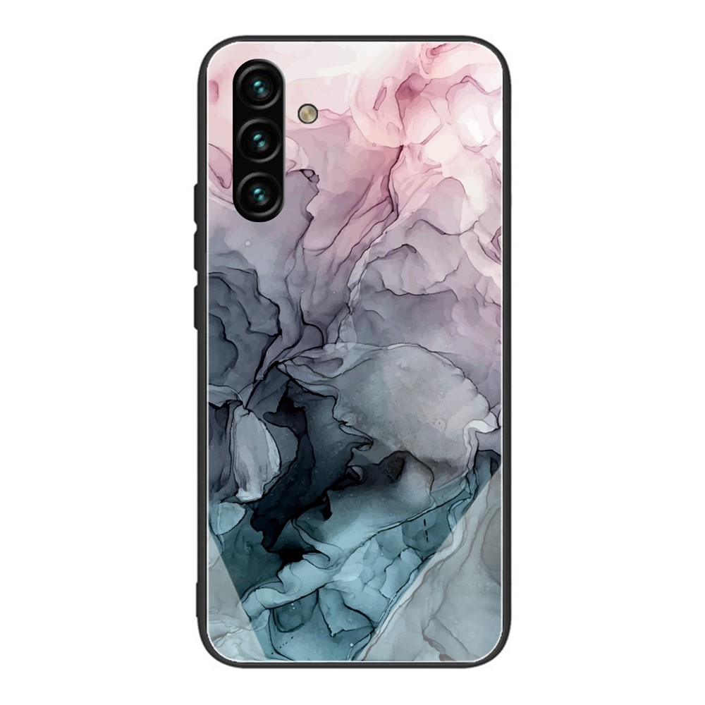 Marble Pattern Tempered Glass Back + Soft TPU Scratch-Proof Protective Case for Samsung Galaxy A13 5G - Style A-1