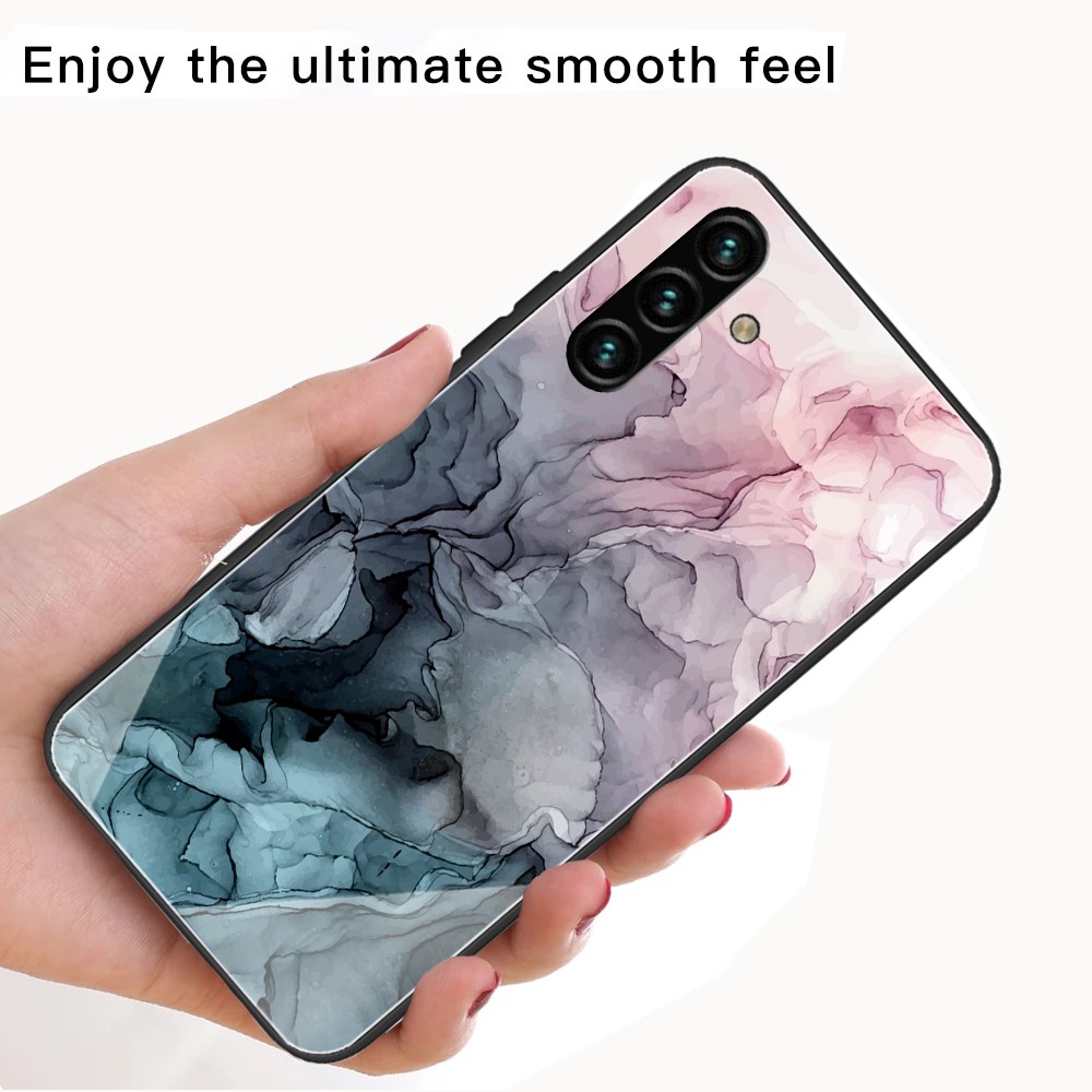 Marble Pattern Tempered Glass Back + Soft TPU Scratch-Proof Protective Case for Samsung Galaxy A13 5G - Style A-3