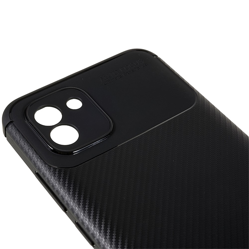 Carbon Fiber Texture Light Thin Anti-fall Soft TPU Cell Phone Cover Shell Protective Case for Samsung Galaxy A03 (Global) - Black-5