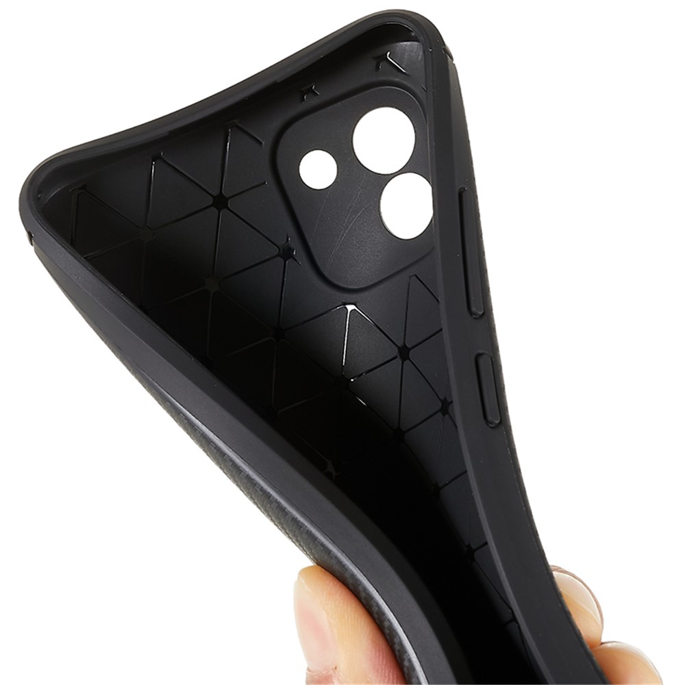 Carbon Fiber Texture Light Thin Anti-fall Soft TPU Cell Phone Cover Shell Protective Case for Samsung Galaxy A03 (Global) - Black-7