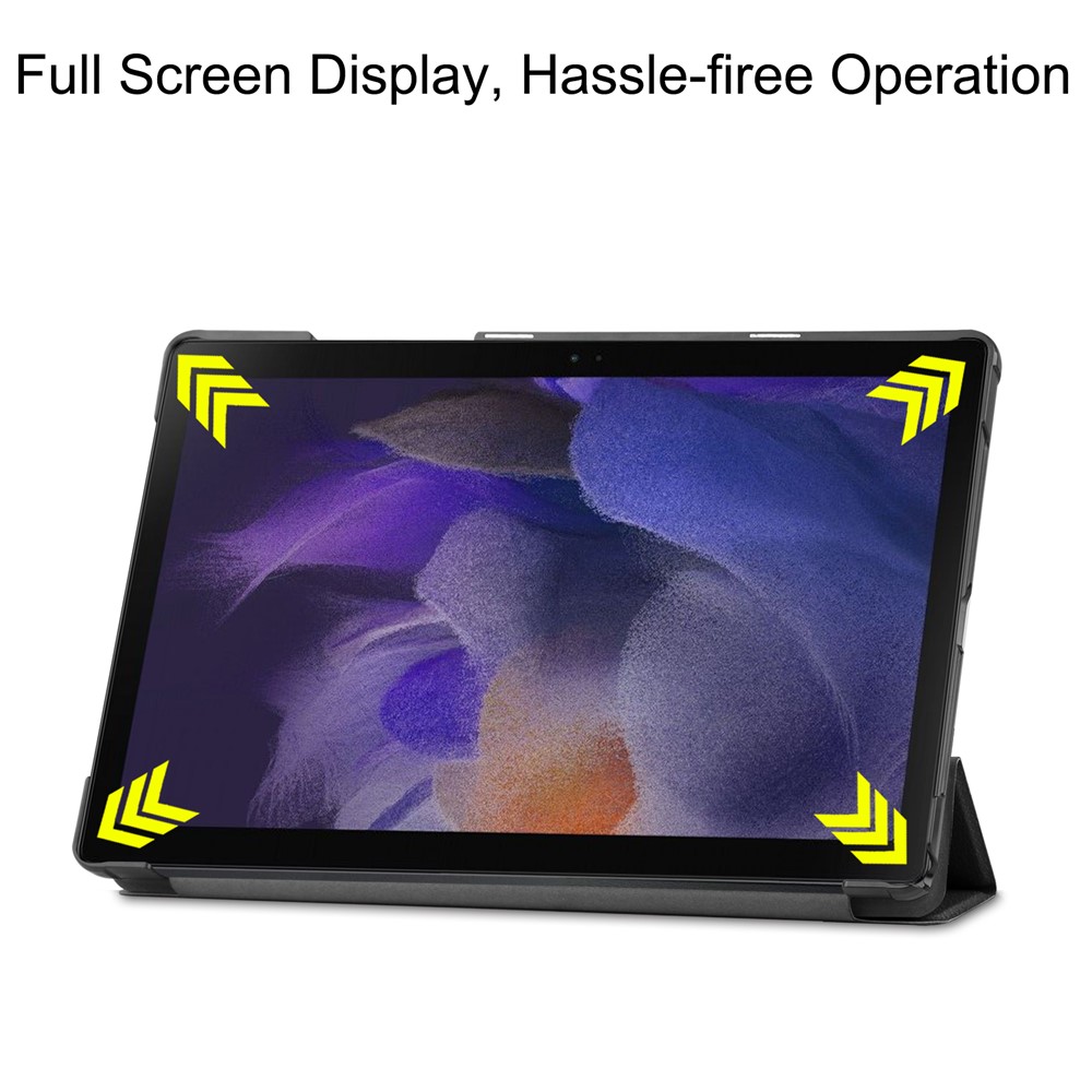 Trifold Stand PU Leather Hard PC Inner Shockproof Protective Tablet Cover for Samsung Galaxy Tab A8 10.5 (2021) - Black-4