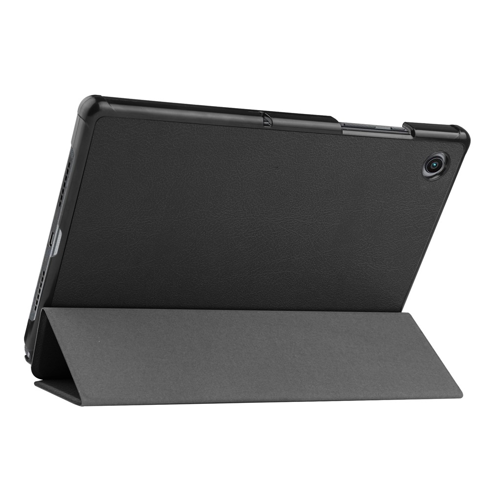 Für Samsung Galaxy Tab A8 10.5 (2021) Triufold Stand PU Leder Hartes PC Innere Stoßdämpfer -schutz Tablet -tablettenabdeckung - Schwarz-6