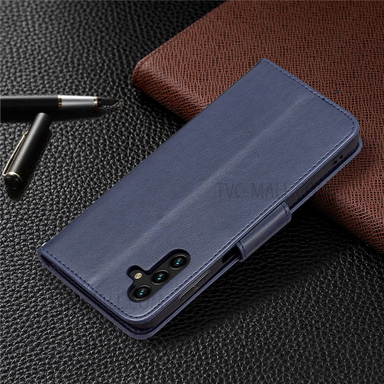Phone Shell Imprint Butterfly Pattern Stylish Full Protection Stand Wallet Leather Cover with Strap for Samsung Galaxy A13 5G - Dark Blue-8