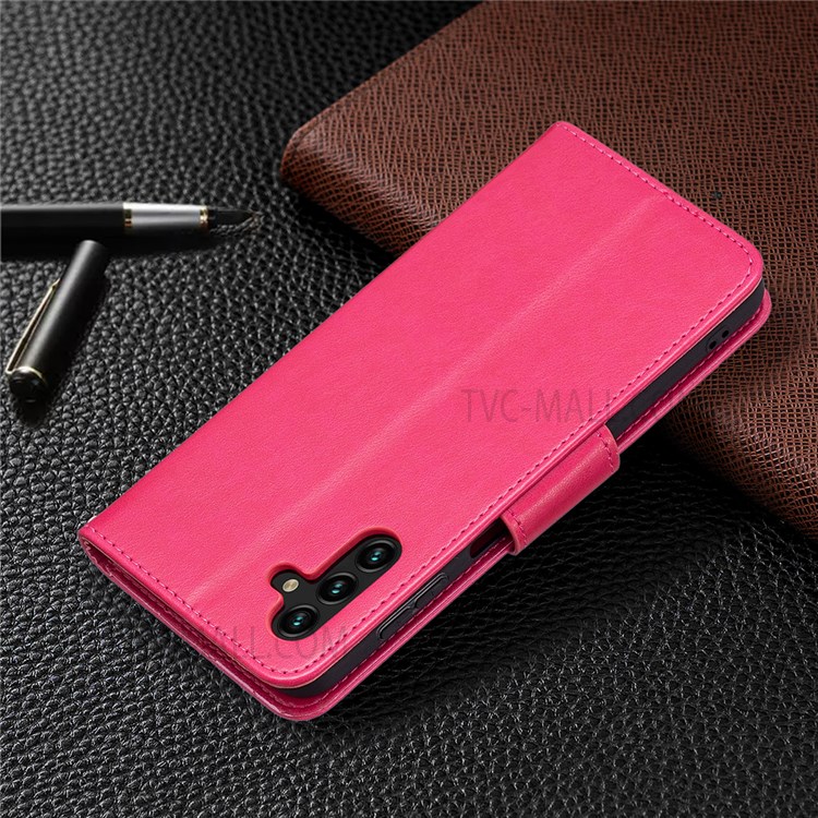 Phone Shell Imprint Butterfly Pattern Stylish Full Protection Stand Wallet Leather Cover with Strap for Samsung Galaxy A13 5G - Rose-8