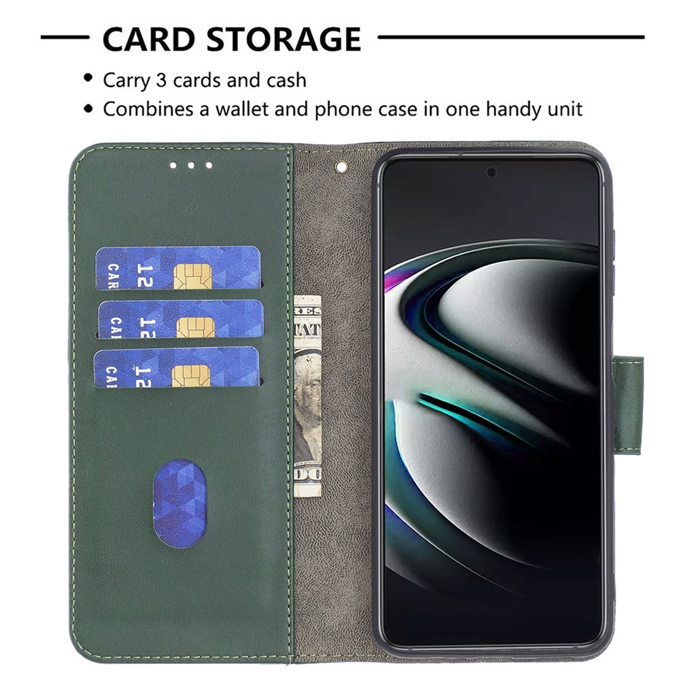 BINFEN COLOR BF04 Crocodile Texture Leather Phone Protector Case Cover with Wallet Stand Feature for Samsung Galaxy S22 Plus - Green-3