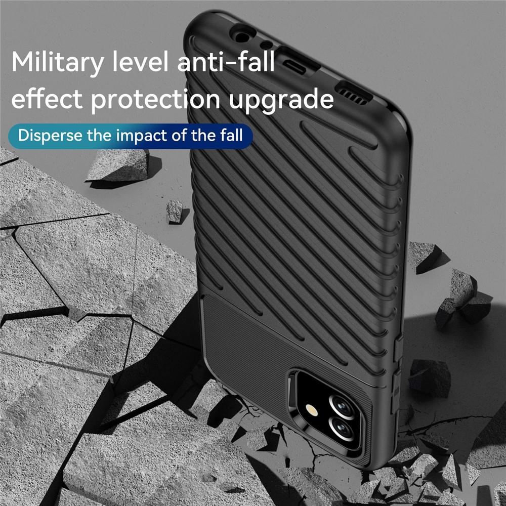 Thunder Series Twill Design Thickened TPU Shockproof Anti-Scratch Protective Cover Case for Samsung Galaxy A03 - Black-7