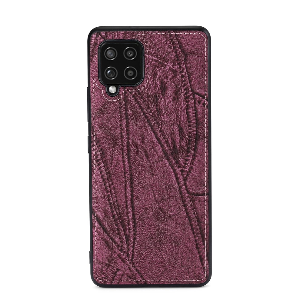 MEGSHI 004 Series PU Leather Zipper Wallet Case Shockproof Stand Vertical Flip Detachable Cover with Strap for Samsung Galaxy A42 5G - Wine Red-2