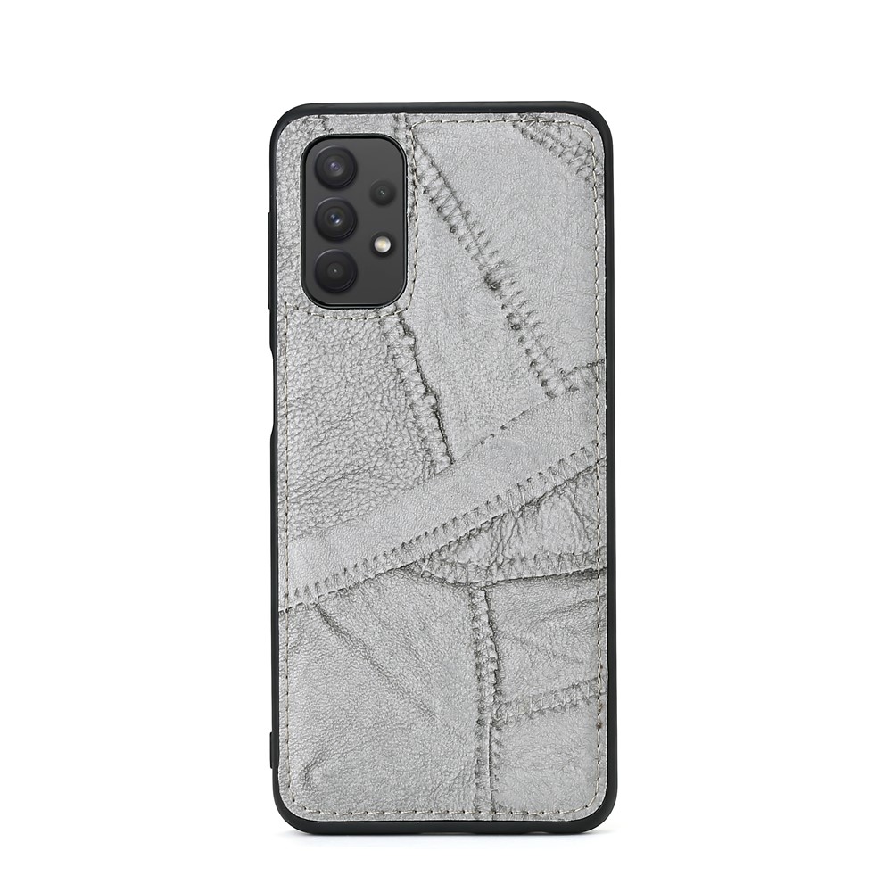 MEGSHI 004 Series PU Leather Zipper Wallet Case Detachable Change Coin Pocket Stand Flip Cover with Strap for Samsung Galaxy A32 5G - Grey-2