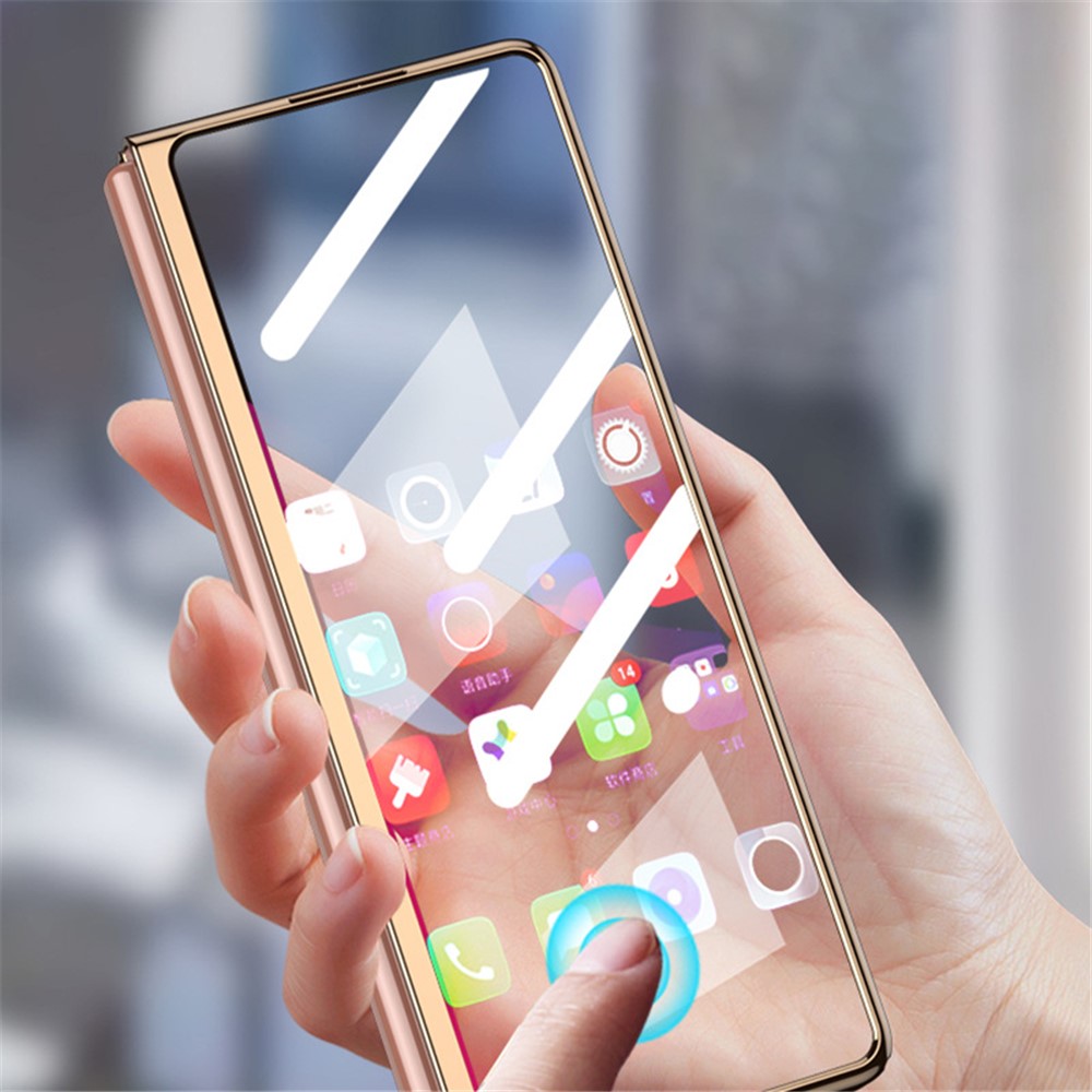 All-inclusive Front Glass Phone Shell Anti-Drop Pattern Printing Super Thin Folding Phone Case for Samsung Galaxy Z Fold2 5G/W21 - Black/Gold/Marble-4