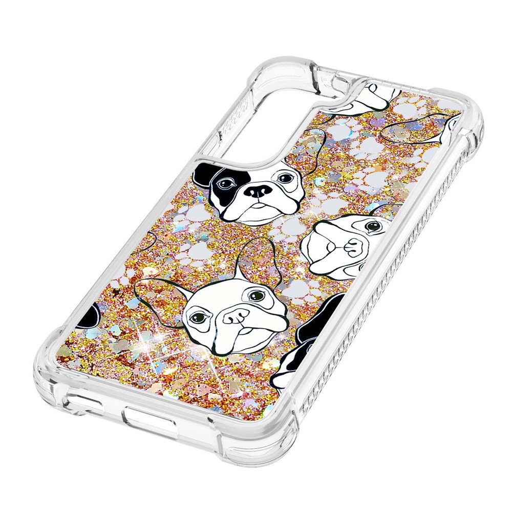 Liquid Quicksand Flowing TPU Pattern Printing Anti-Scratch Phone Case for Samsung Galaxy S22 Plus - Back/White Puppy-4