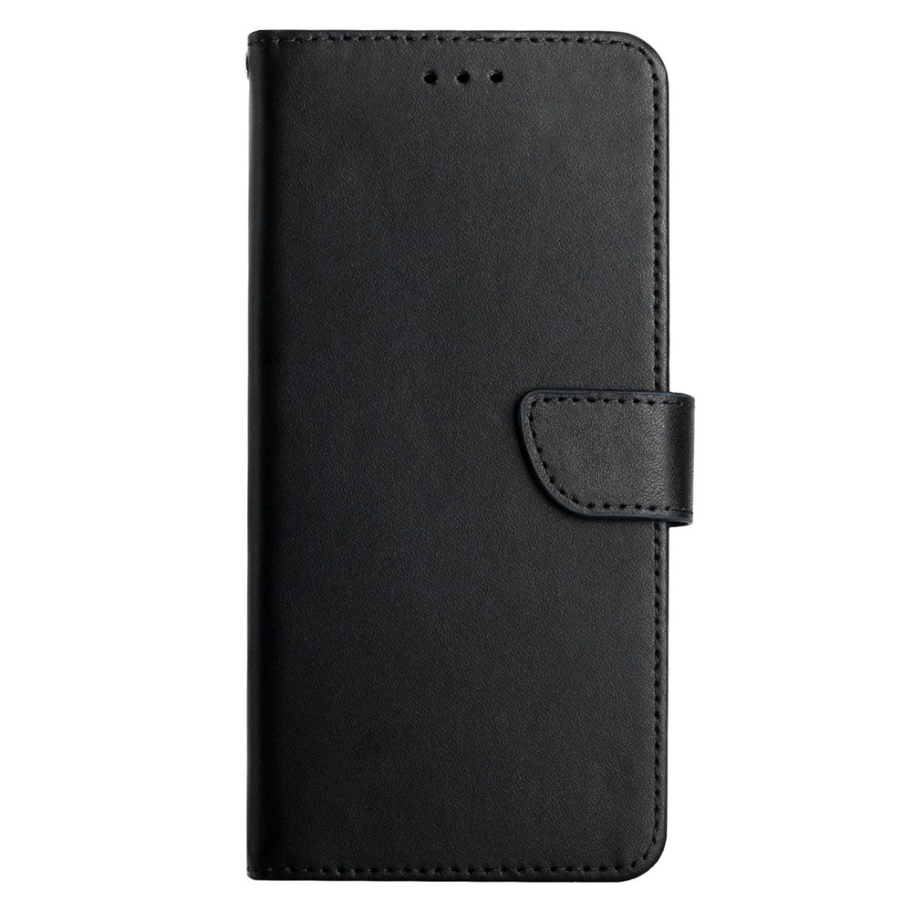 Nappa Texture Anti-fingerprint Shockproof Genuine Leather Wallet Stand Protective Phone Case for Samsung Galaxy A12/M12 - Black-8