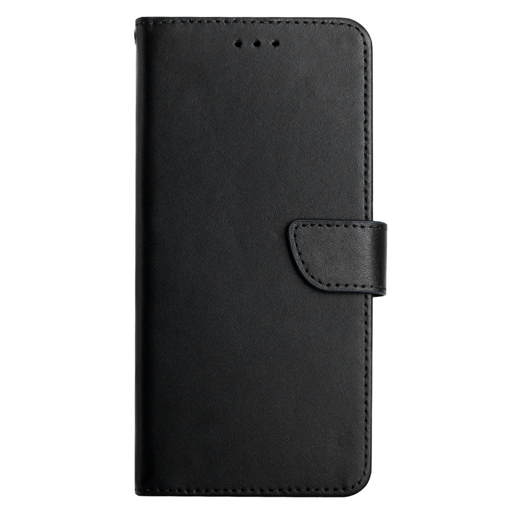 Nappa Texture Shockproof Shell Genuine Leather Wallet Stand Folio Flip Protective Case for Samsung Galaxy A20s - Black-8