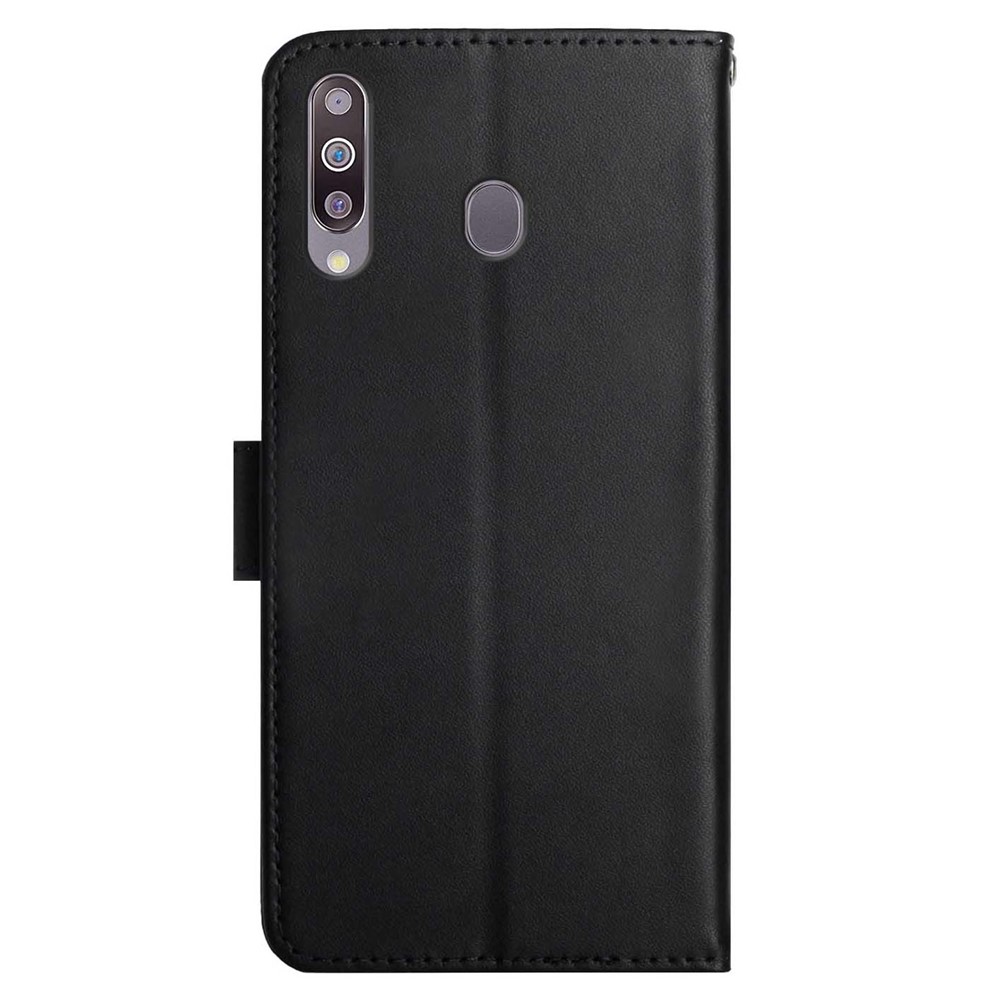 Nappa Texture Shockproof Shell Genuine Leather Wallet Stand Folio Flip Protective Case for Samsung Galaxy A20s - Black-9